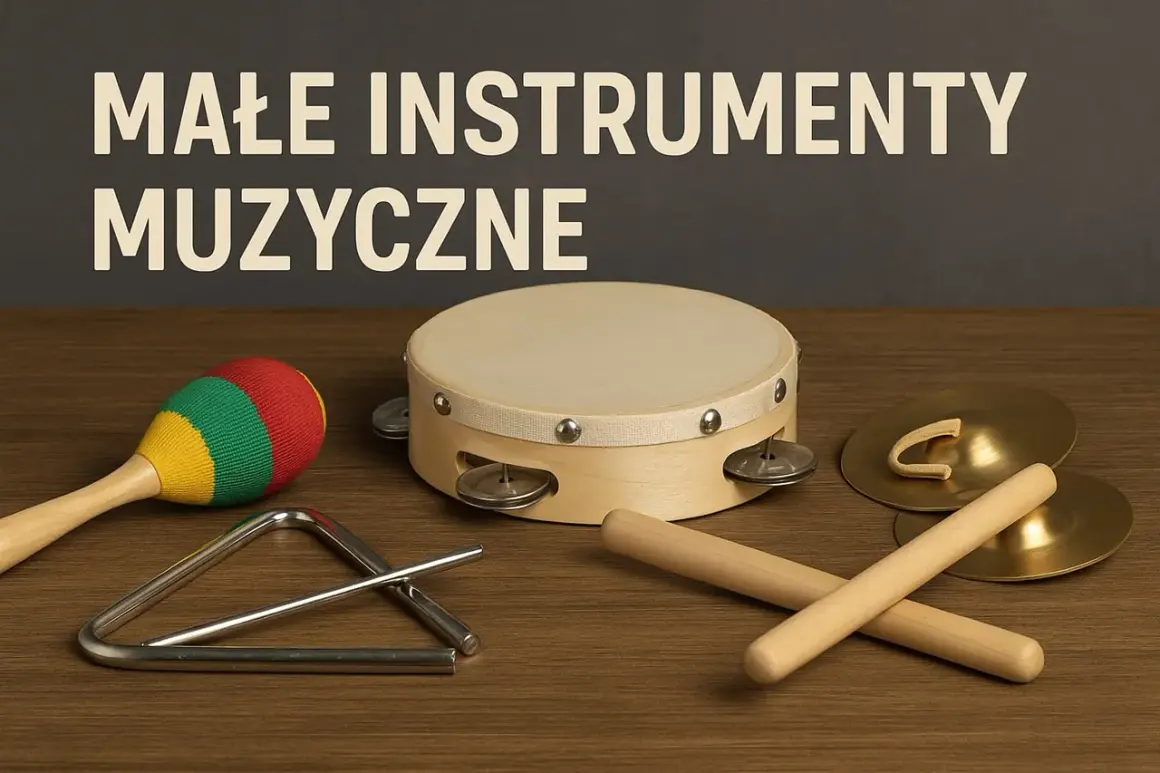 Kolorowa marakasa, trójkąt, bębenek i talerze – to proste instrumenty muzyczne, które zachęcają do tworzenia własnych melodii.
