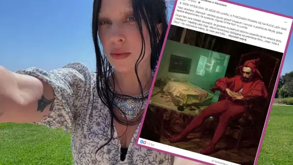 Lady Gaga na okładce płyty z motywem z obrazu "Stańczyk", nawiązującym do jej utworów.
